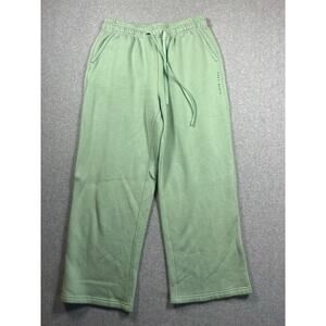 Cozy Earth Sweatpants Women's Large Sage Green High-Rise Elastic Waist Wide Leg